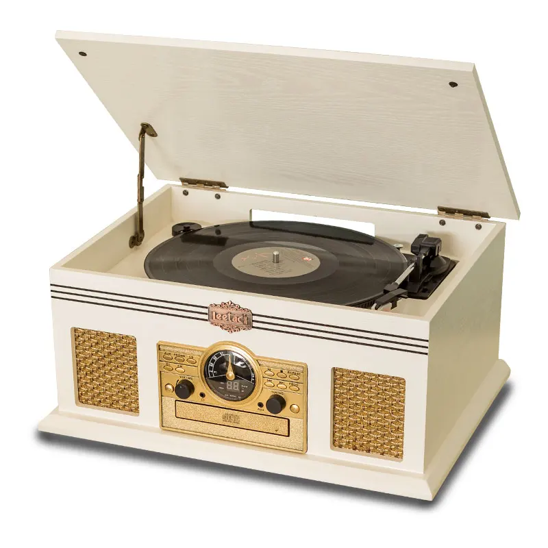 Hooqu مشغل تسجيلات فينيل خشبي Hifi ثلاثي السرعات الفونوغراف ريترو القرص الدوار #4