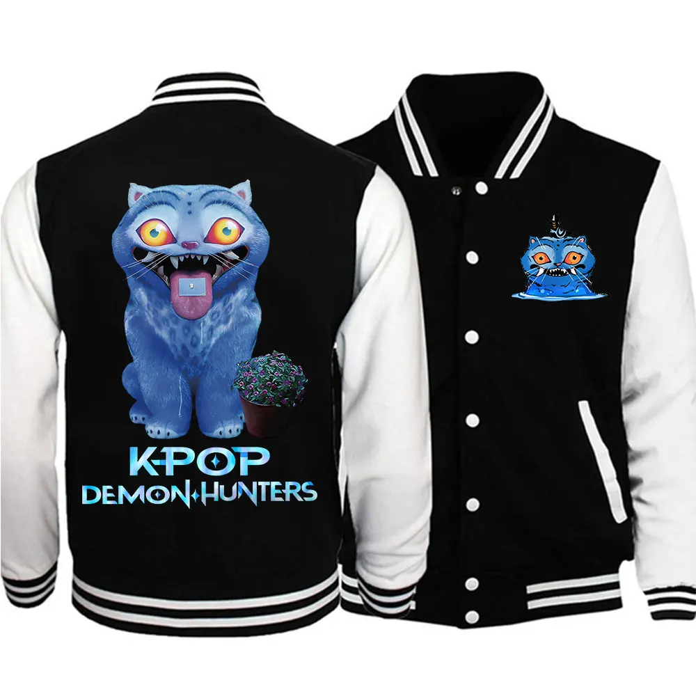 

KPop Demon Hunters Derpy Tiger Бейсбольная форма Куртка Модные бейсбольные куртки Harajuku Куртки-бомберы