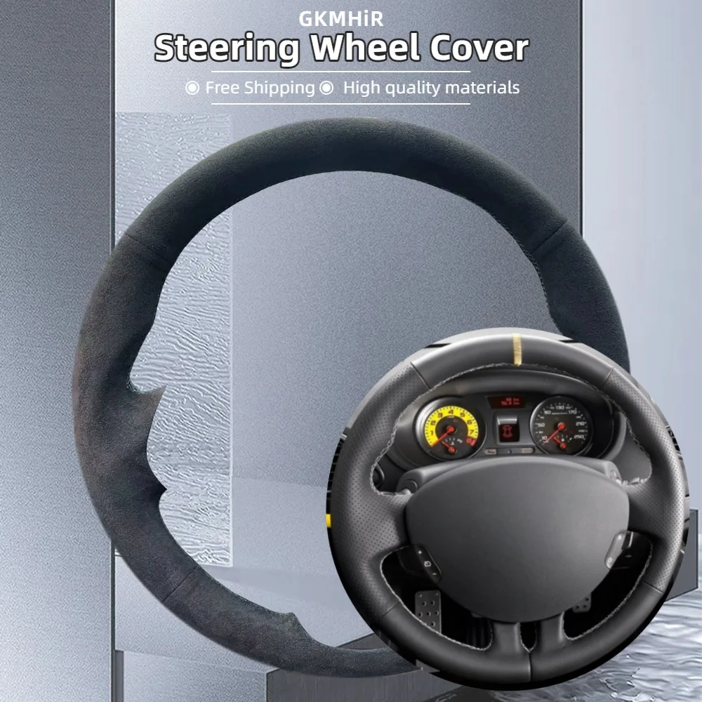 

Customization Car Steering Wheel Cover For Renault Clio 3 2005-2013 Clio 3 RS 2005-2013 Hand Sewing Suede Car Accessories
