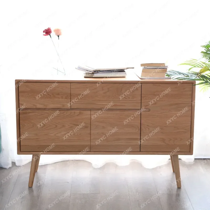 

L Oak Restaurant Side Cabinet Modern Simple Partition Cabinet Solid Wood Porch Chest Cabinet