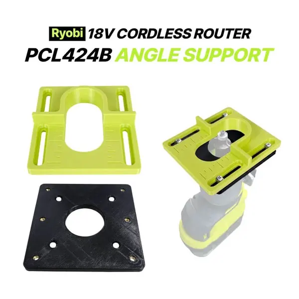 Angle Support Stabilizer Plate Compatible with Ryobi 18V PCL424B Trim Router, Woodworking Auxiliary Base, Edge Routing Jig