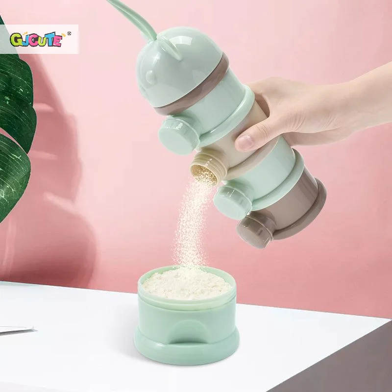 

New Baby Portable Food Storage Box 3/4 Layer Bear Style Toddler Snack Container Children Baby Milk Powder Box Baby Feeding Cup