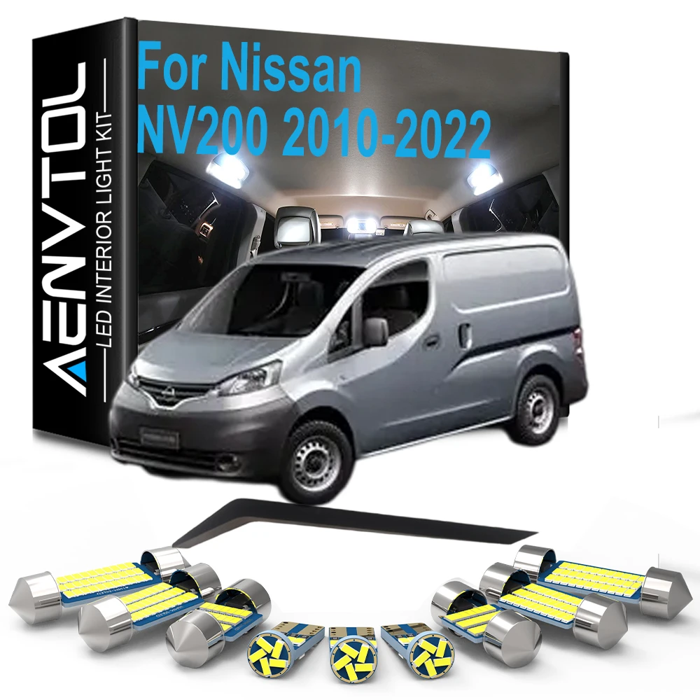9Pcs Canbus LED Interior Dome Light Kit For Nissan NV200 2010 2011 2012- 2017 2018 2019 2020 2021 2022 License Plate Lamp