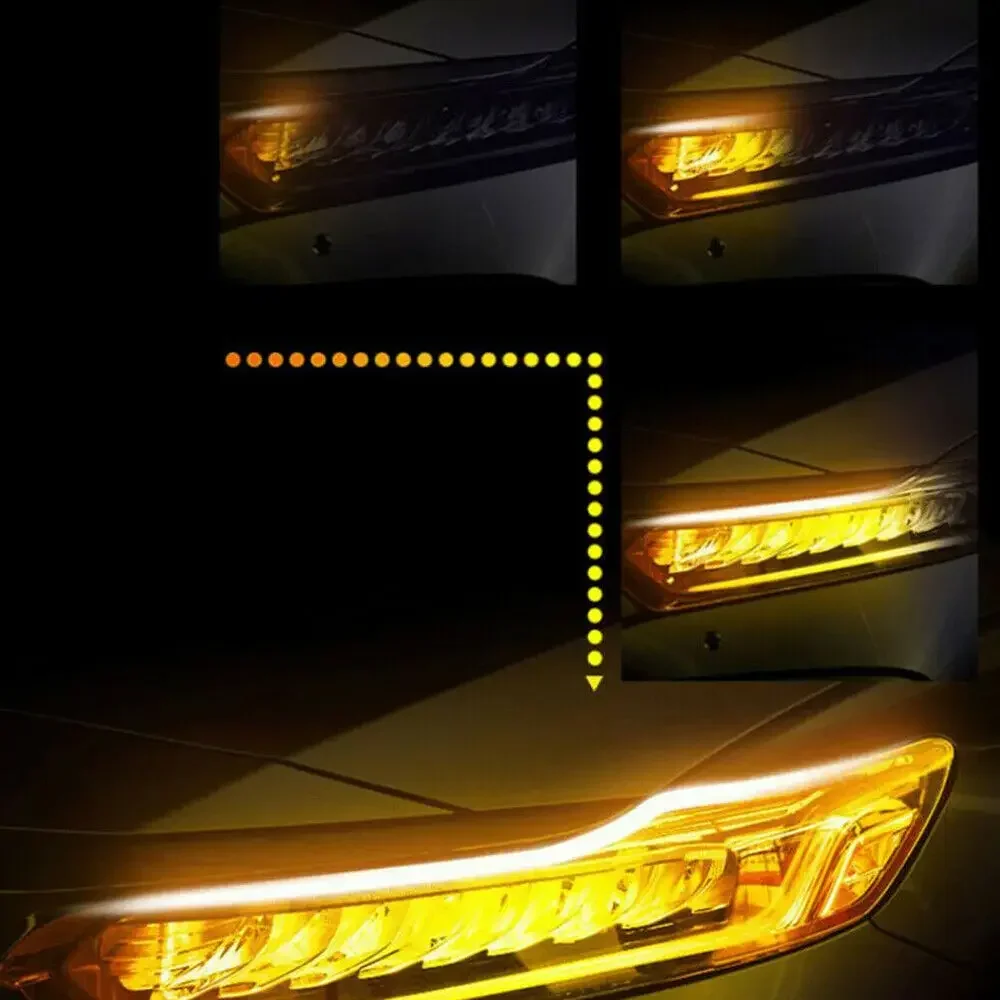 24 فولت 30 سنتيمتر 45 سنتيمتر 60 سنتيمتر متتابعة LED قطاع مؤشر بدوره إشارة DRL النهار تشغيل أضواء