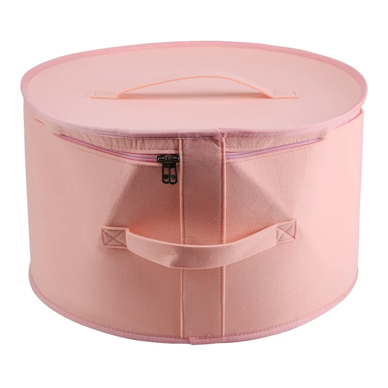 Smart-Hat Box Organizer Round Travel Hat Boxes Foldable Hat Storage Bag With Dustproof Lid Large Hat Storage Box Hat Boxes