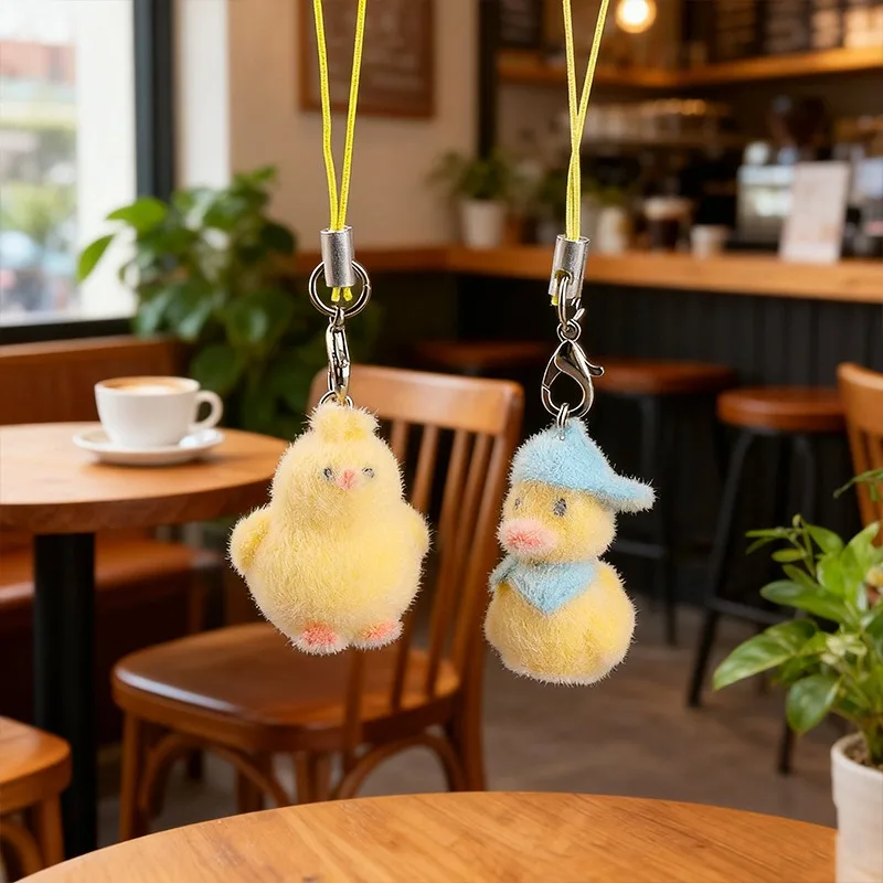 Chick Duckling Keychain Sweet Cartoon Keychain Student Accessories Three-Dimensional Mobile Phone Chain For Decoration Keys