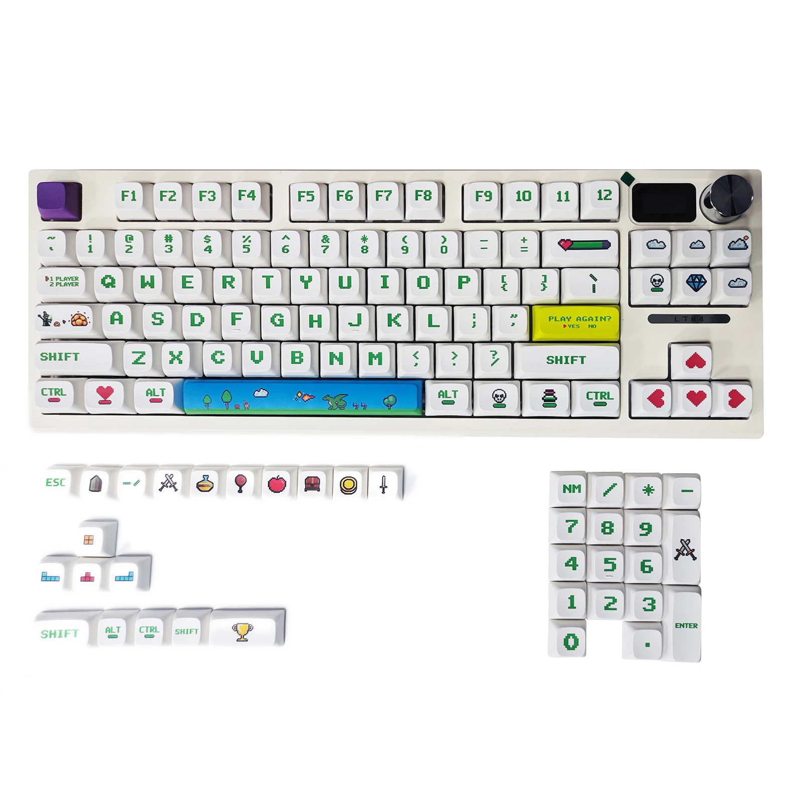 Full Set PBT Keycaps Xda Profile Personalized Printing English Keycaps Dye Sublimation for Mx 104/87/61 Key Mechanical Keyboard