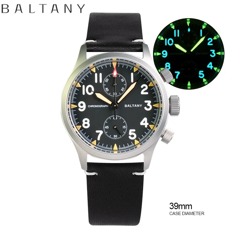 Baltany كوارتز عسكري كرونوغراف فاخر رياضي ساعات رجالية S5033 100 متر مقاوم للماء Vk61 ساعات متعددة الوظائف من الفولاذ المقاوم للصدأ