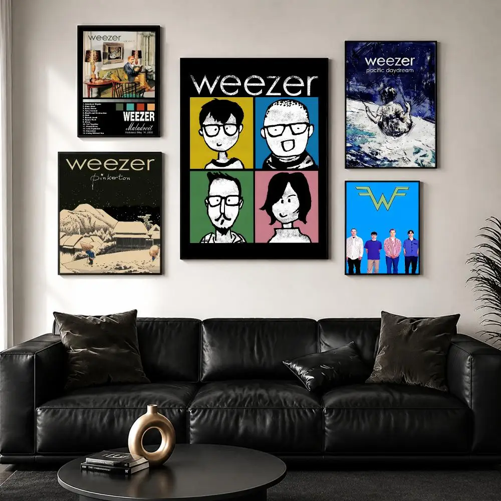 Alternative Rock Band W-Weezer Poster Wall Art Print Sticker for Bedroom Living Room Dorm Office Modern Home Decor