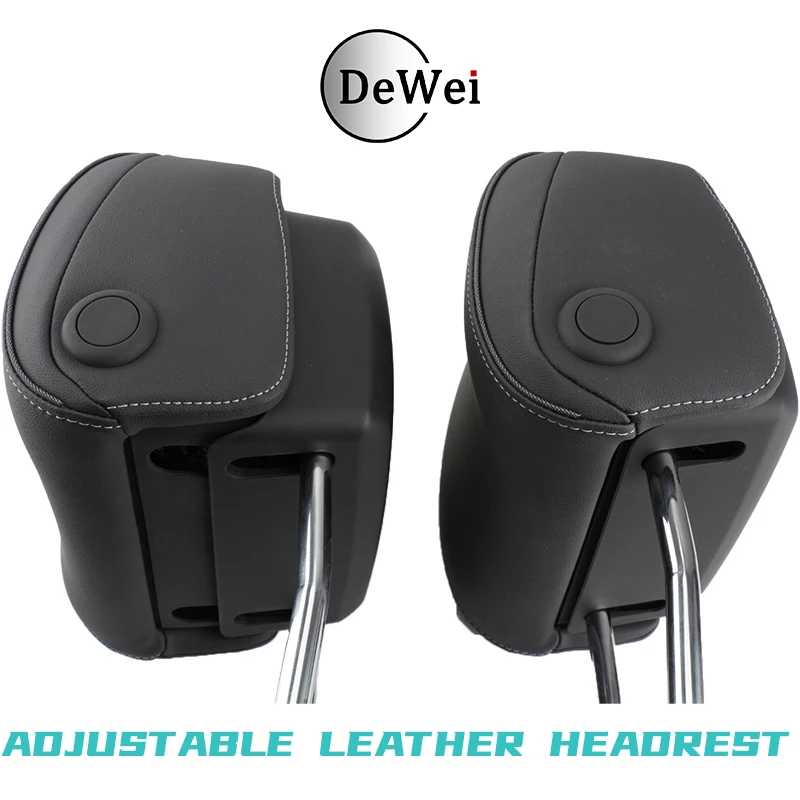 For Audi VW Leather Refit Interior Accessories Neck Pillow Removable Car Seat Headrest 14mm Pole Diameter