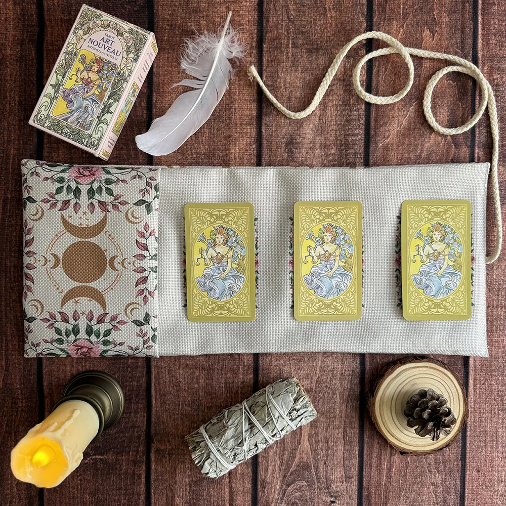 Bolsa de armazenamento de cartas de tarô lua e estrela, floral, rosa, presente, bruxaria, astrologia, ferramentas de adivinhação, decoração mística de casa
