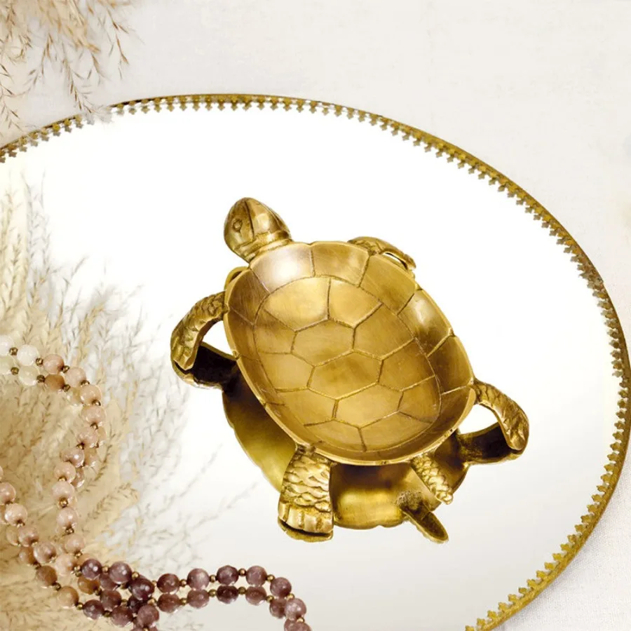 

Роскошный ретро-органайзер для украшений в форме черепахи из меди, креативная латунная подставка для хранения украшений в форме черепахи, мыльница, декор для дома