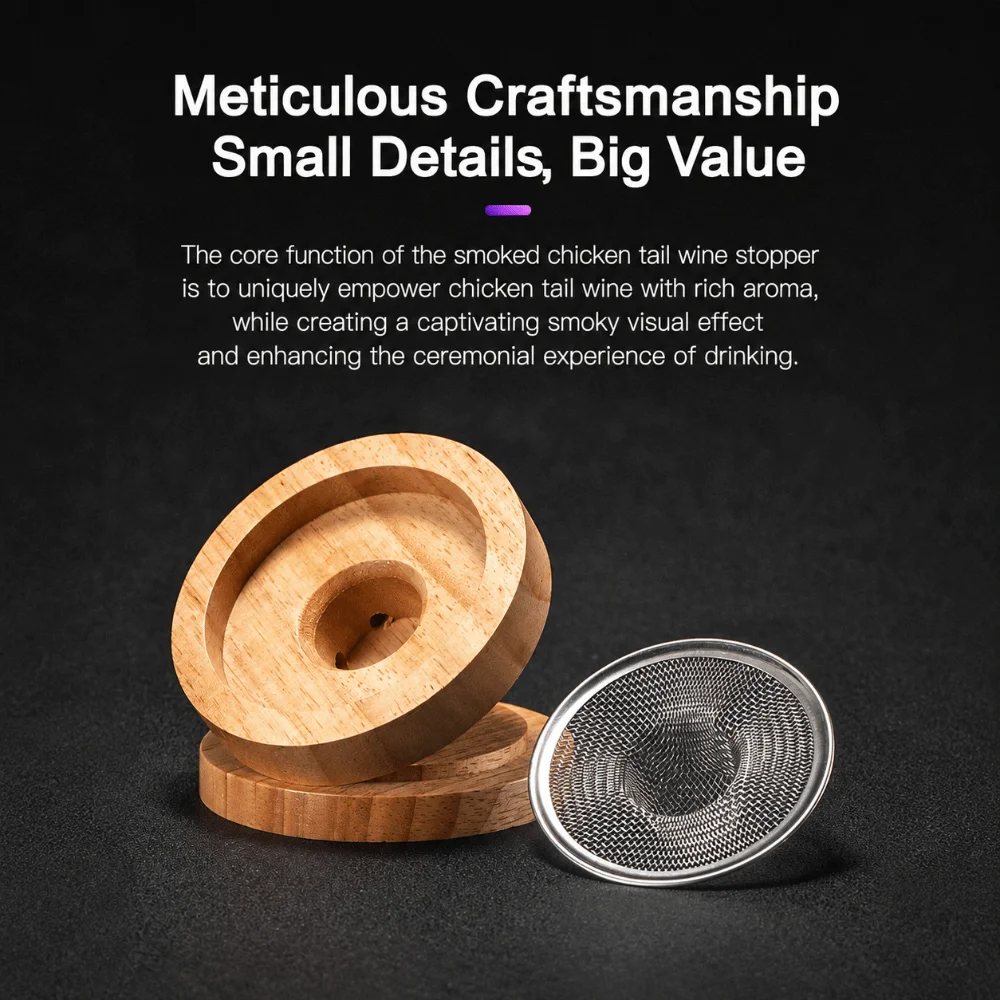 Solid Wood Cocktail Smoke Tool Smoke Dome Bar Craft Fit Solid Wood Box Detach Structure Mesh Filter Bar Mix Gear