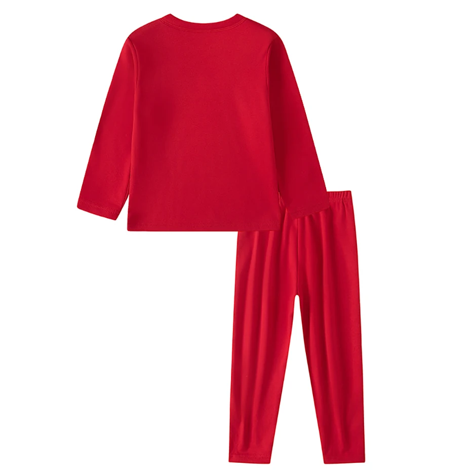 2-teiliges Set aus einfarbiger, bequemer und warmer Unterwäsche für Jungen und Mädchen, ideal für Herbst und Winter, als Schlafanzug und Freizeitkleidung für Kinder. – Detail 8