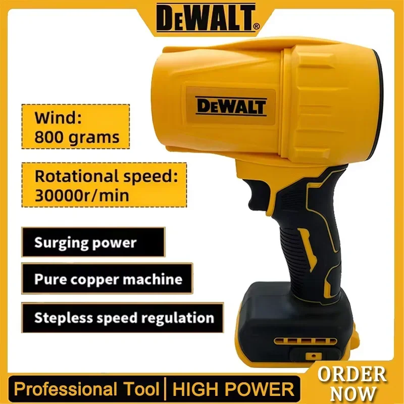 Dewalt 30000rpm ventilador de ar sem escova sem fio turbo ventilador portátil violento secador 20v recarregável ferramenta soprando poeira 2025 novo