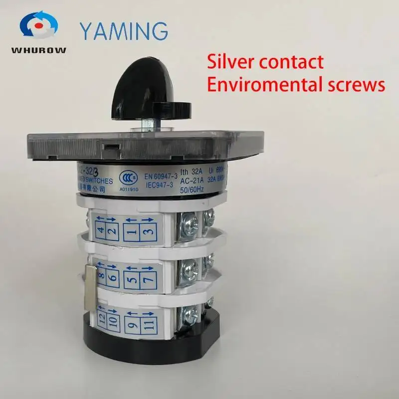 LW31 YMZ12-32/3 متعدد 0-7 مواقف تغيير الروتاري 660 فولت 32 أمبير ثلاث مراحل 3 أقطاب الفضة الاتصال 12 محطات كام التبديل #4