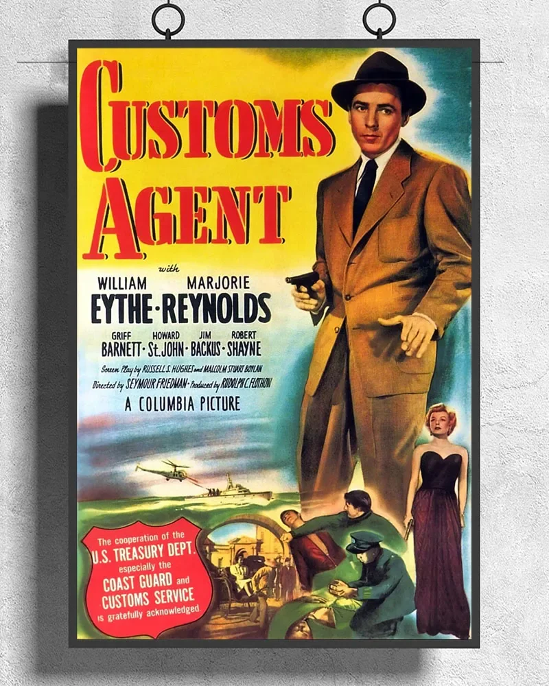 L365 Customs Agent Movie Classic Crime Drama Silk Fabric Poster Art Decor Indoor Painting Gift
