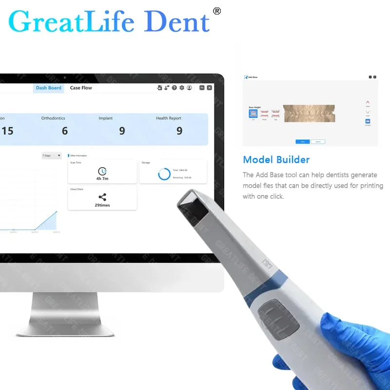 GreatLife Dent Runyes 3.0 Pro Dental Scanner AI Scanning 3D Intraoral Scanner Software Digital Implant/Orthodontics/Restoration