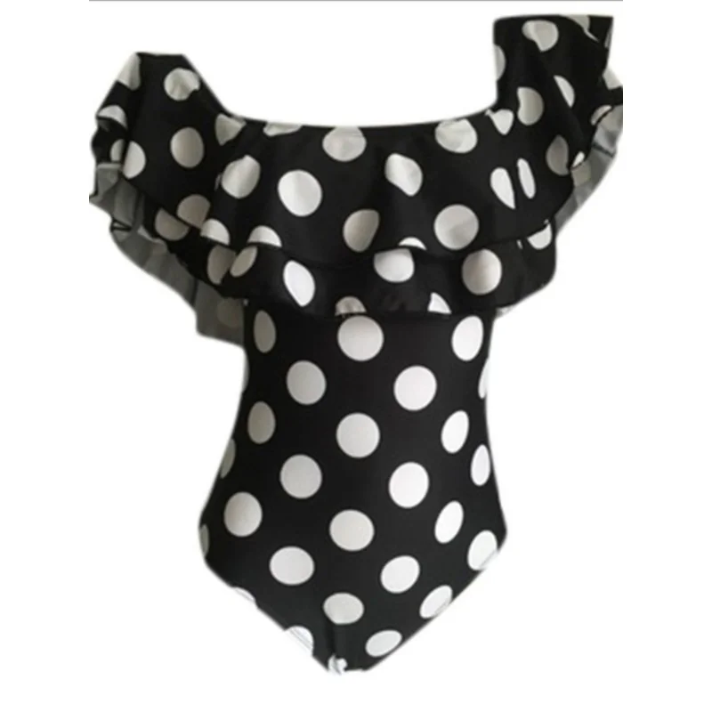 Bañador de lunares de un hombro para mujer, traje de baño de una pieza, traje de baño Sexy, traje de baño con almohadilla de realce, monokini