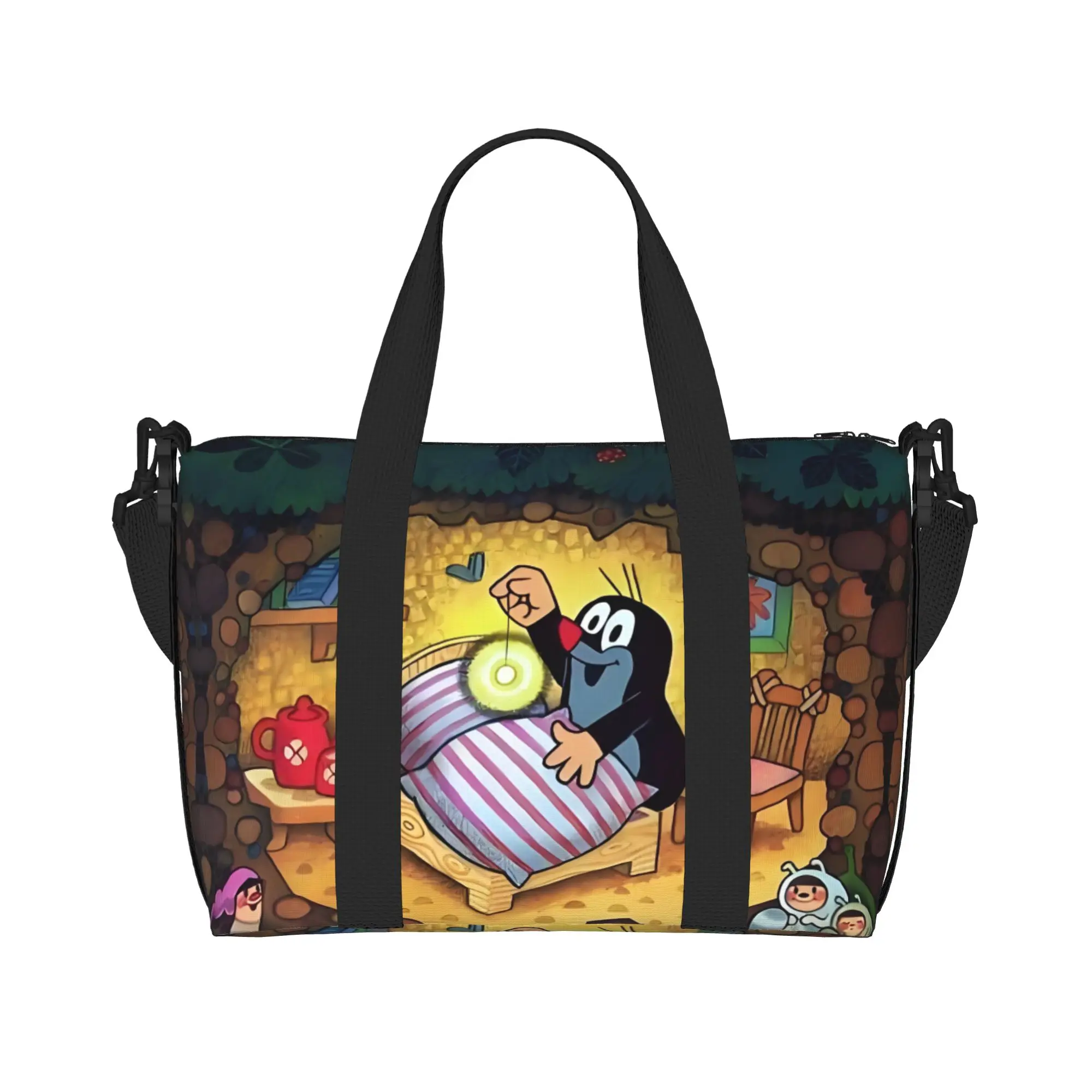Custom Large Cartoon Anima Czech T-The L-Little M-Mole Tote Bag Women Krtek  Krtecek  Shoulder Shopping Beach Gym Travel Bag