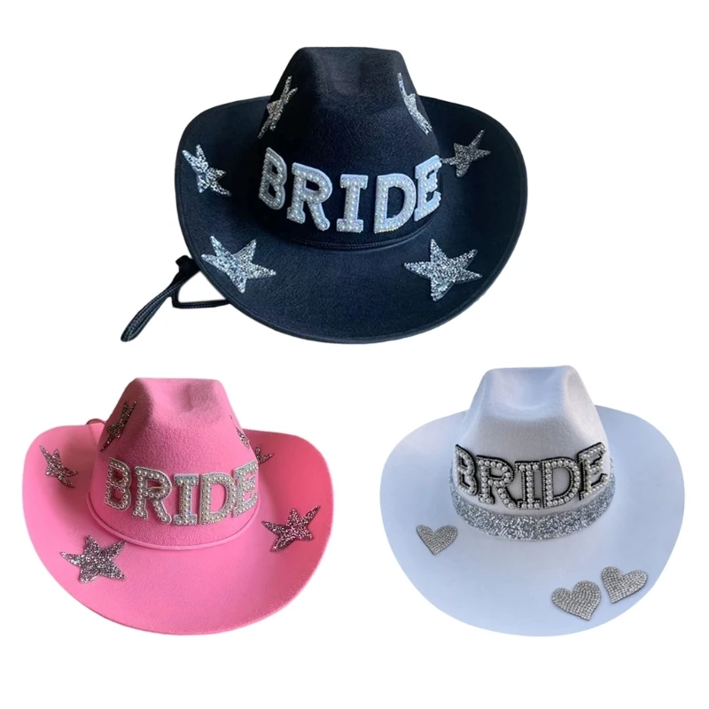 

Bridal Party Bride Cowgirl Hat Bride Cowboy Hat Bride Hat Bachelorette Party Hat