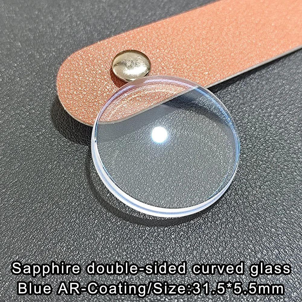 

31.5mm Crystal Both Side Curved Glass 31.5mm Convex Sapphire Watch Glass Blue/Red/Transparent AR Coating Sapphire Curved Glass
