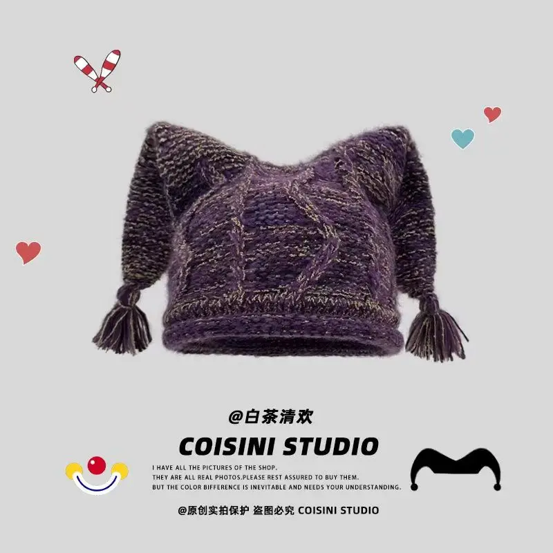 Fotografia 3: Nicho designer personalizado palhaço gorros boné para mulheres outono e inverno casual quente moda versátil engraçado chapéus masculinos