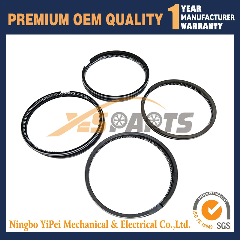 4 PCS Piston Ring Set For Caterpillar C3.4 Engine