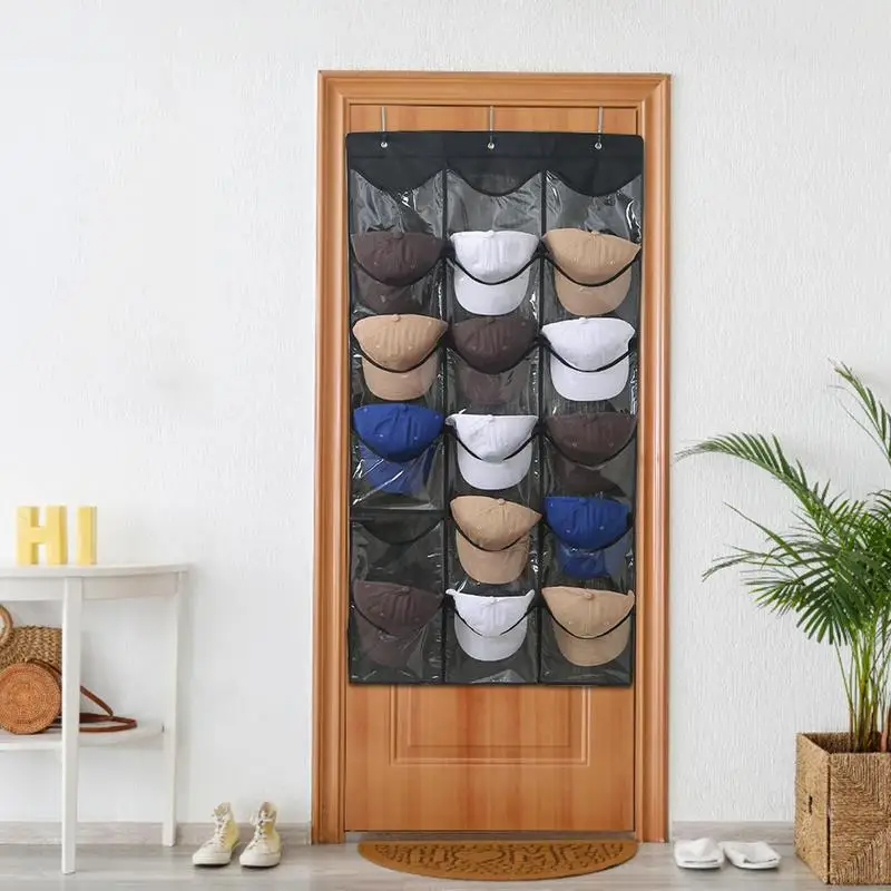 Hat Organizer For Baseball Hats 24 Pockets Baseball Hats Storage Organizer Rack Women Hats Display Storage Wall Rack Baseball