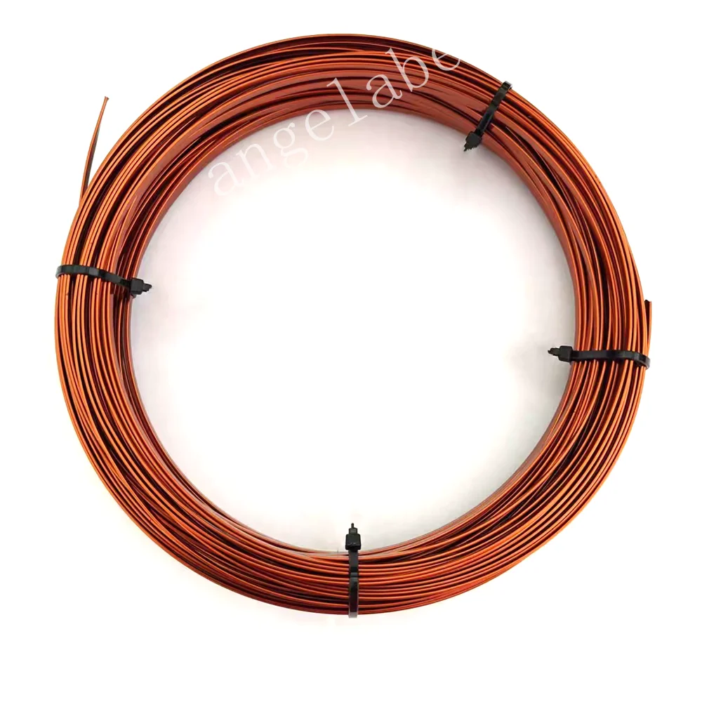 AIW220 Enamelled Flat Copper Wire 0.3x3.5mm 0.4x3.5mmSquare Insulated Copper Cable for Transformers Electrical Applications