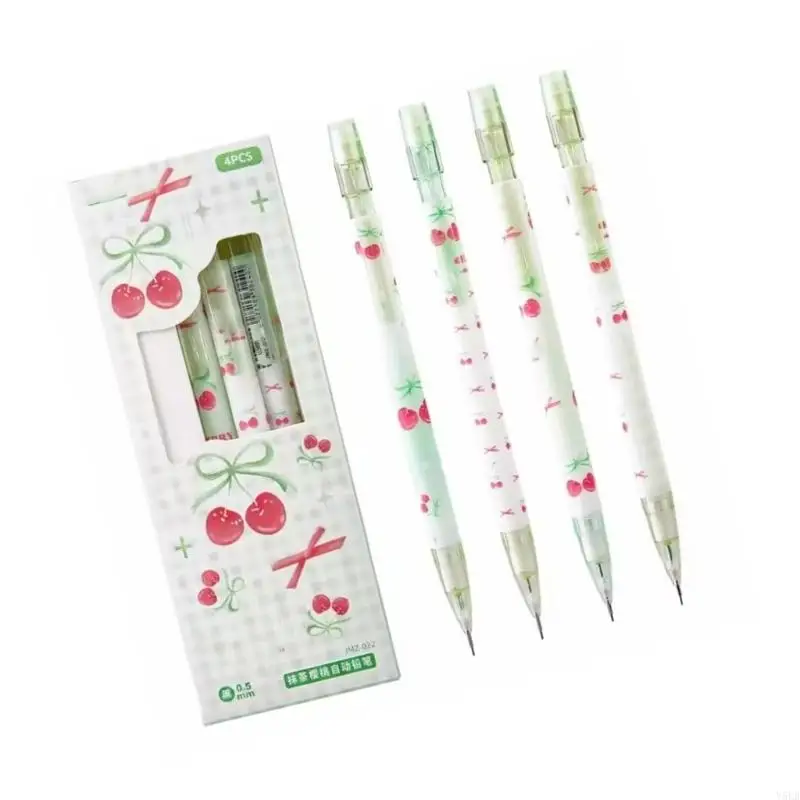 Y5LB 4Pcs Plastic Mechanical Pencil With Eraser 0.5MM Ergonomic Grip Automatic Mechanical Pencil For Drawing Note Taking