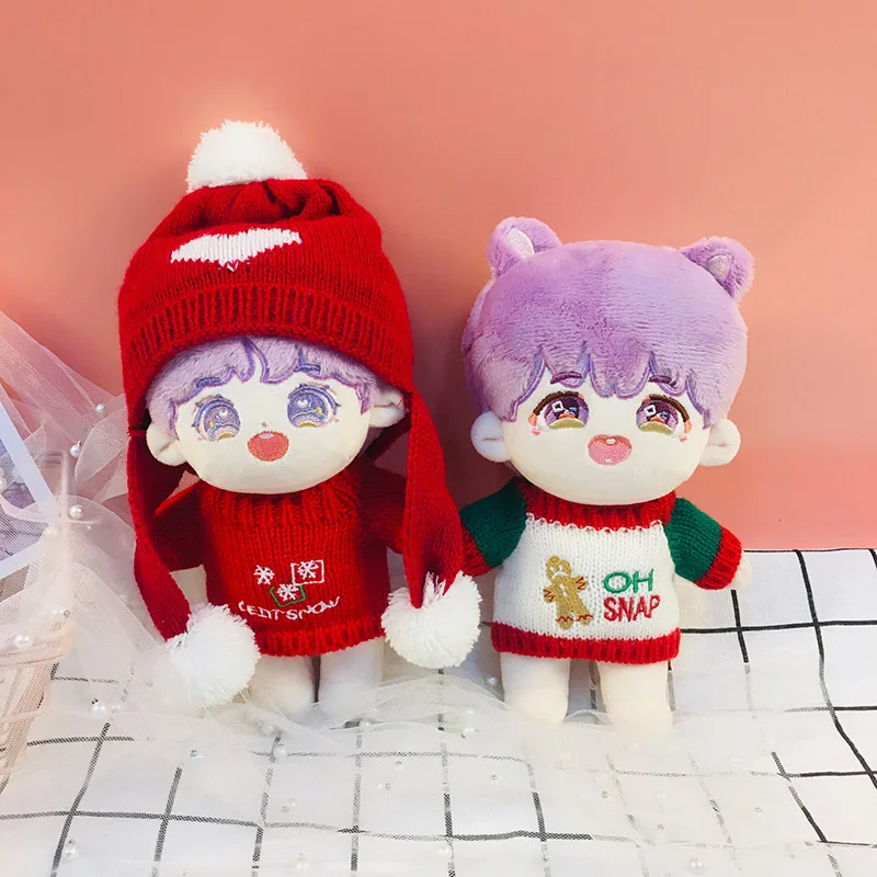 Doll Clothes for 20cm Korea Kpop EXO Dolls Plush Star Doll's Clothing Sweater Stuffed Toy Outfit for Idol Dolls Accessories