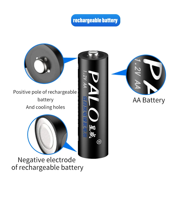 PALO 3000mAh 1.2V AA akumulatory + 1100mAh 1.2V bateria AAA akumulator + ładowarka AAA AA szybka inteligentna