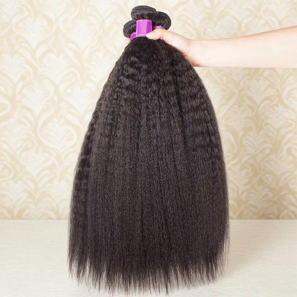 

Кудрявые прямые человеческие волосы 3/4 Яки Прямые пучки 30-дюймовые бразильские необработанные Remy 12A 15A Необработанные наращивания для женщин