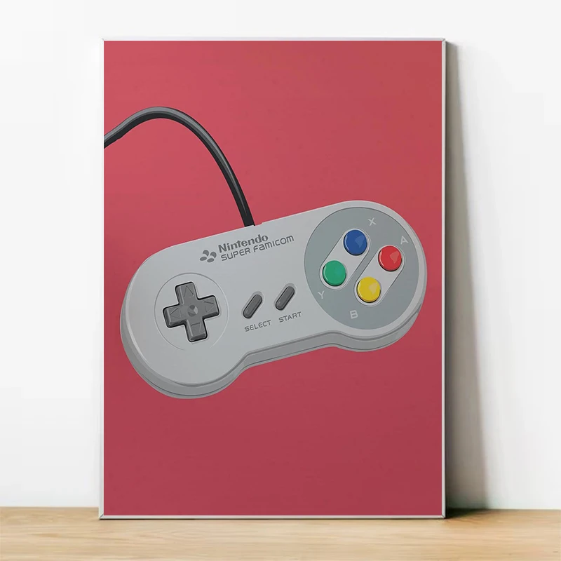 Retro Video Game Console Controllers Illustrations Posters and Prints Canvas Printing Wall Art Picture for Games Room Home Decor