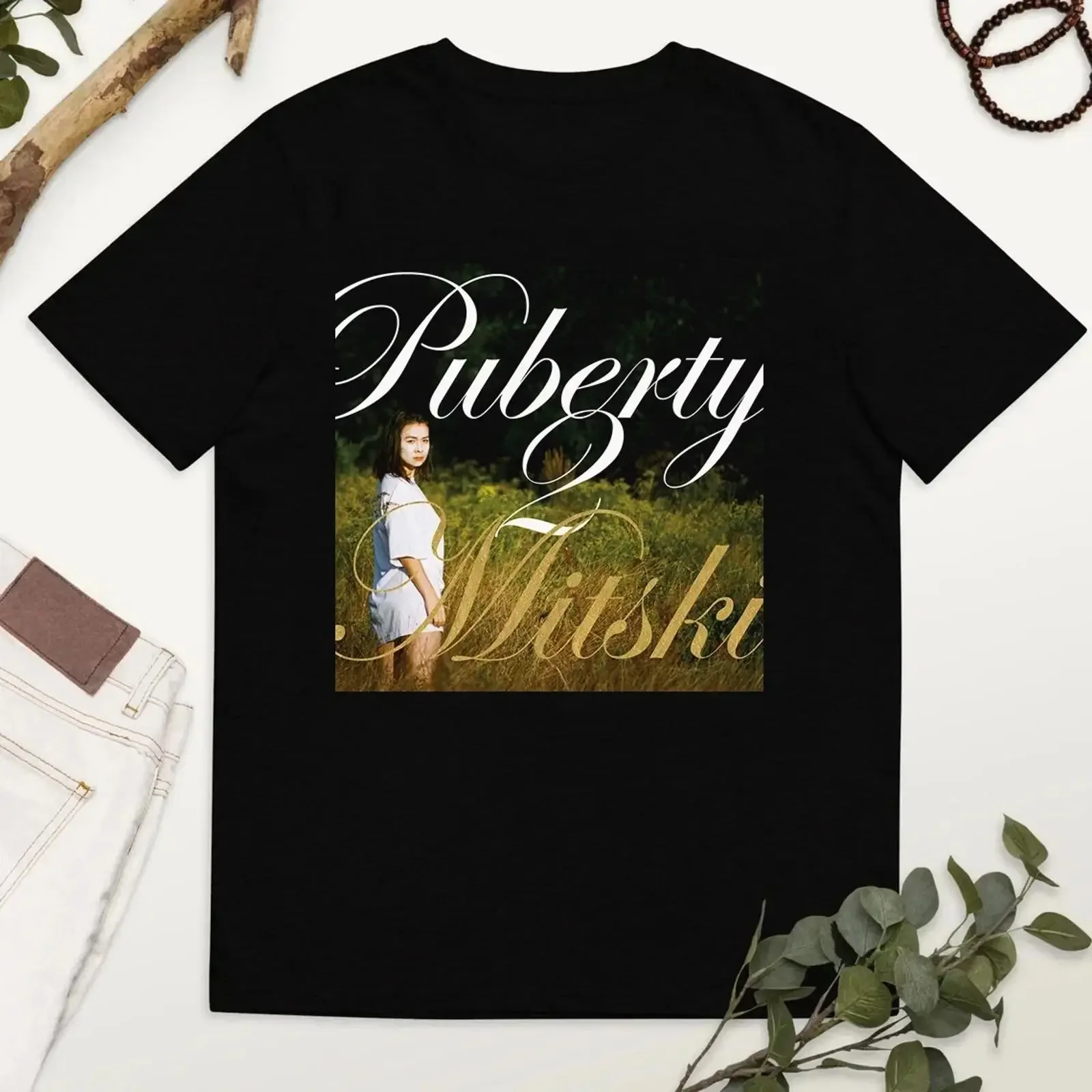 Camiseta Mitski Puberty 2 Album Fan, algodão preto, S 5XL HT704, vintage, lavada, casual, para uso diário, streetwear, com estampa gráfica.