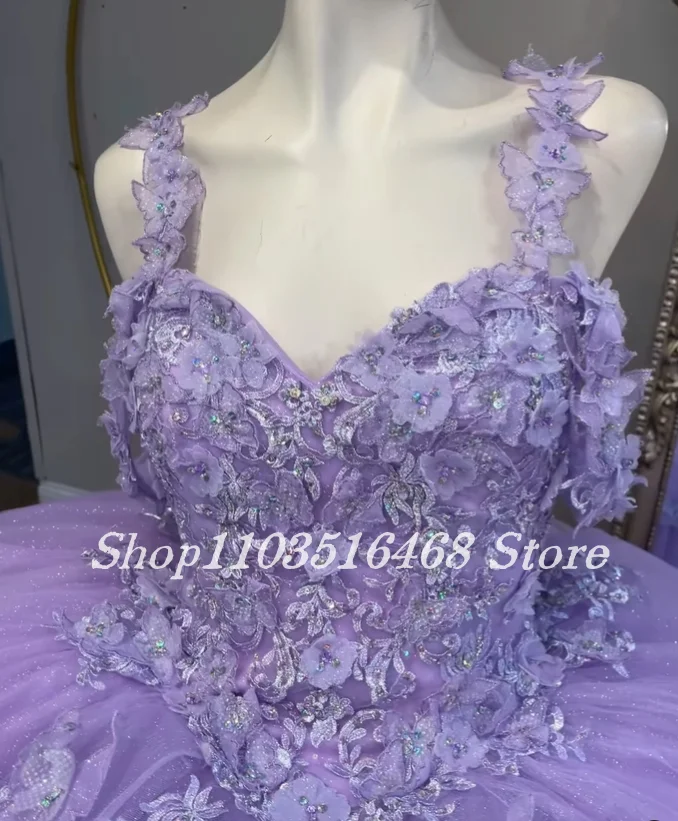 Vestido De Quinceañera púrpura De princesa brillante De lujo, mariposa De cristal, bordado, Poncho con volantes, 15 Quinceañera, 2024