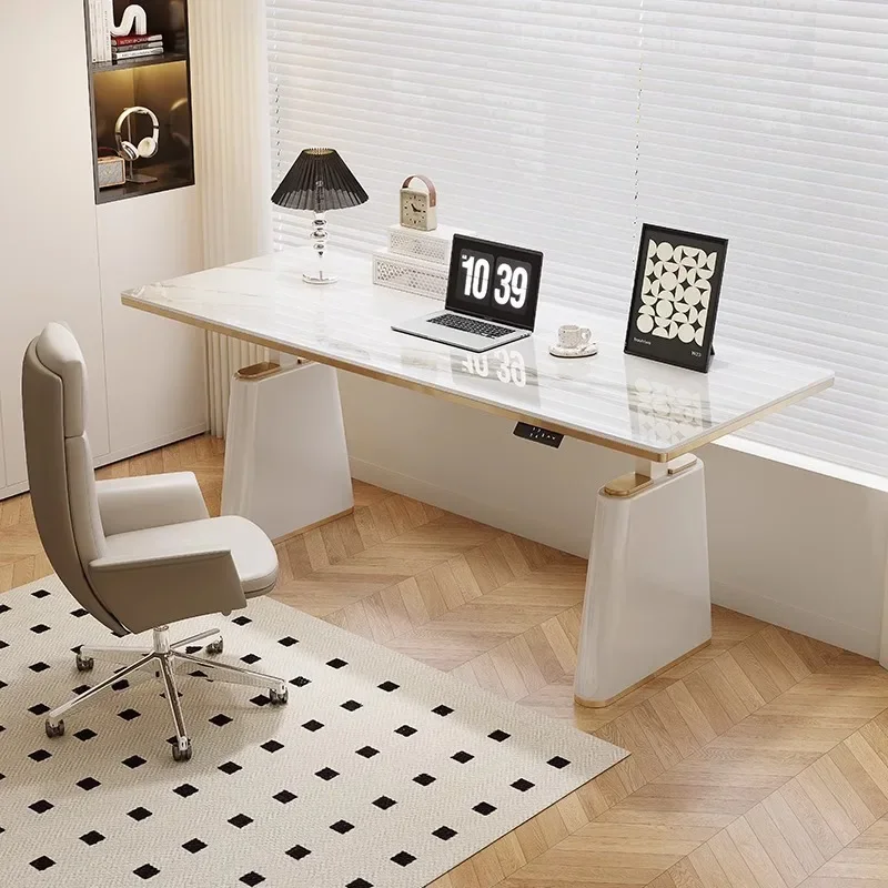 

.Slate Electric Lifting Desk Workbench Standing Light Luxury Desk Home Learning Modern Simple Computer.
