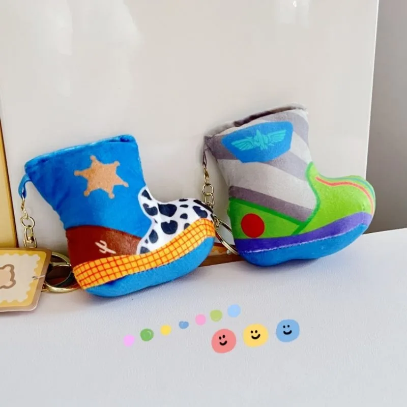 Toy Story Disney Kawaii Woody peluche jouet Buzz l'éclair mignon chaussure Collection sac à dos pendentif Anime dessin animé en peluche porte-clés