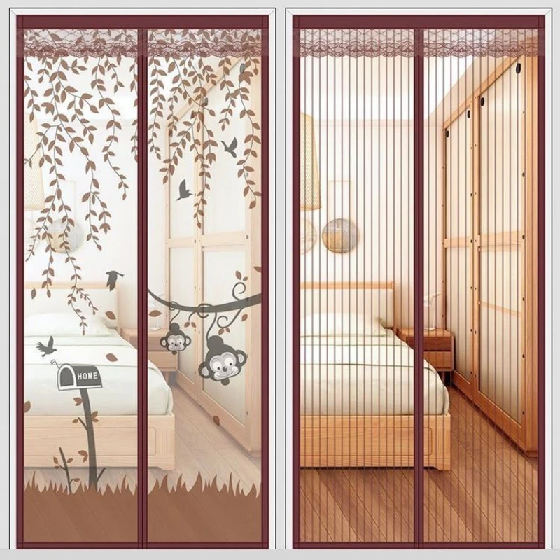 90X210 سنتيمتر الصيف المغناطيسي شبكة صافي مكافحة البعوض الحشرات علة الستار التلقائي إغلاق شاشة الباب ستارة المطبخ قطرة الشحن #1