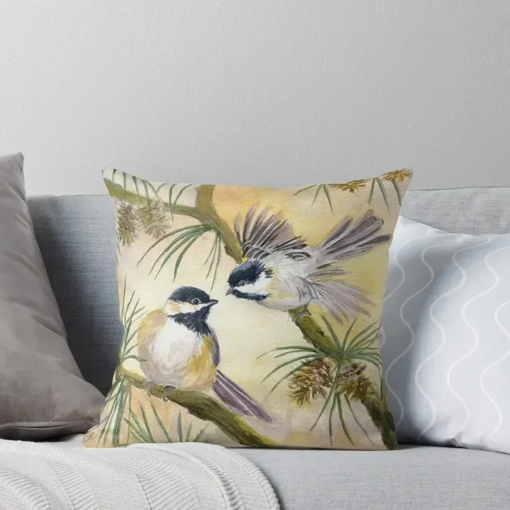 

Chickadees Throw Pillow Decorative Cushions For Luxury Sofa New year pillow
