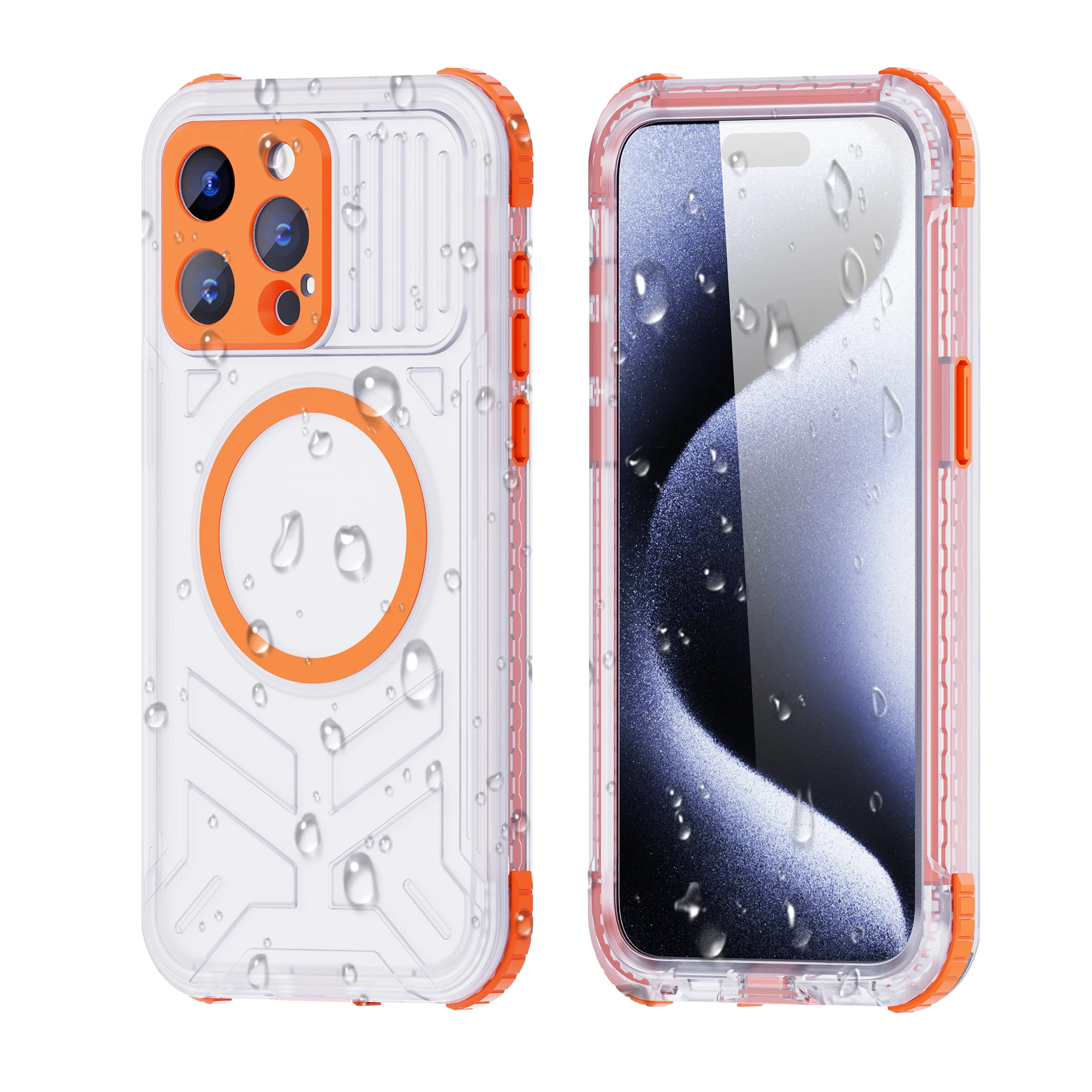 IP68 Waterproof Case For iPhone 15 14 13 Pro Max 15 Plus Wireless Charging MagSafe Support Dustproof Shockproof 360 Full Protect