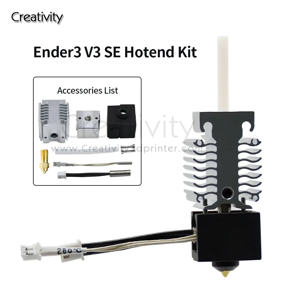 

3D Printer Hotend Kit For Ender 3 V3 SE Heatbreak Heating Block Extruder Parts All Metal Series Suitable For Ender-3 V3 SE