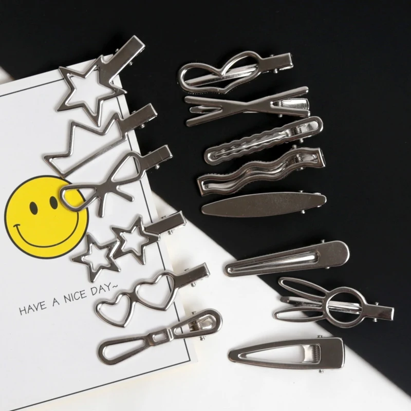 28 Teile/satz Mode Metall Haar Clips Frauen Mädchen Y2K Entenschnabel Haarnadel Persönlichkeit Headwear Barrettes Haarspange Styling Zubehör – Detail 6