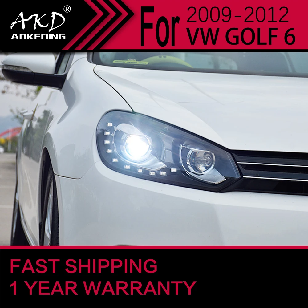 Car Lights for VW Golf6 Golf 6 MK6 Headlight 2009-2012 R20 GTI Head Lamp Drl Projector Lens Automotive Accessories