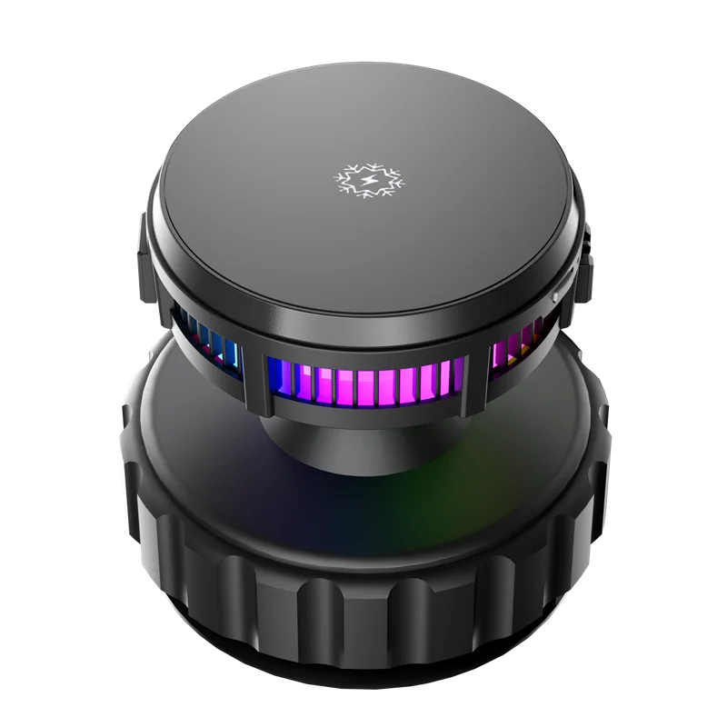 

Автомобильное магнитное беспроводное зарядное устройство 15 Вт, подставка для телефона, присоска с полупроводниковым охлаждением и красочным окружающим освещением, 360° ° Вращающийся