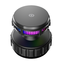 15W Car Magnetic Wireless Charger Phone Stand, Suction Cup with Semiconductor Cooling & Colorful Ambient Lights, 360° Rotatable