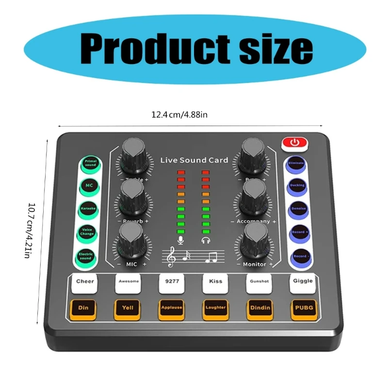 Trocador voz microfone placa som trocador voz para pc streaming smartphone interfaces computador placa som