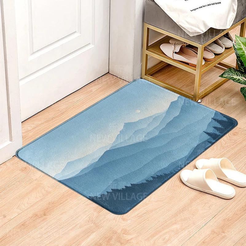 House entrance carpet Home door mat Modern Nordic style Room Bath Foot bathroom non-slip Kitchen water rugs Abstract Scenic Sky