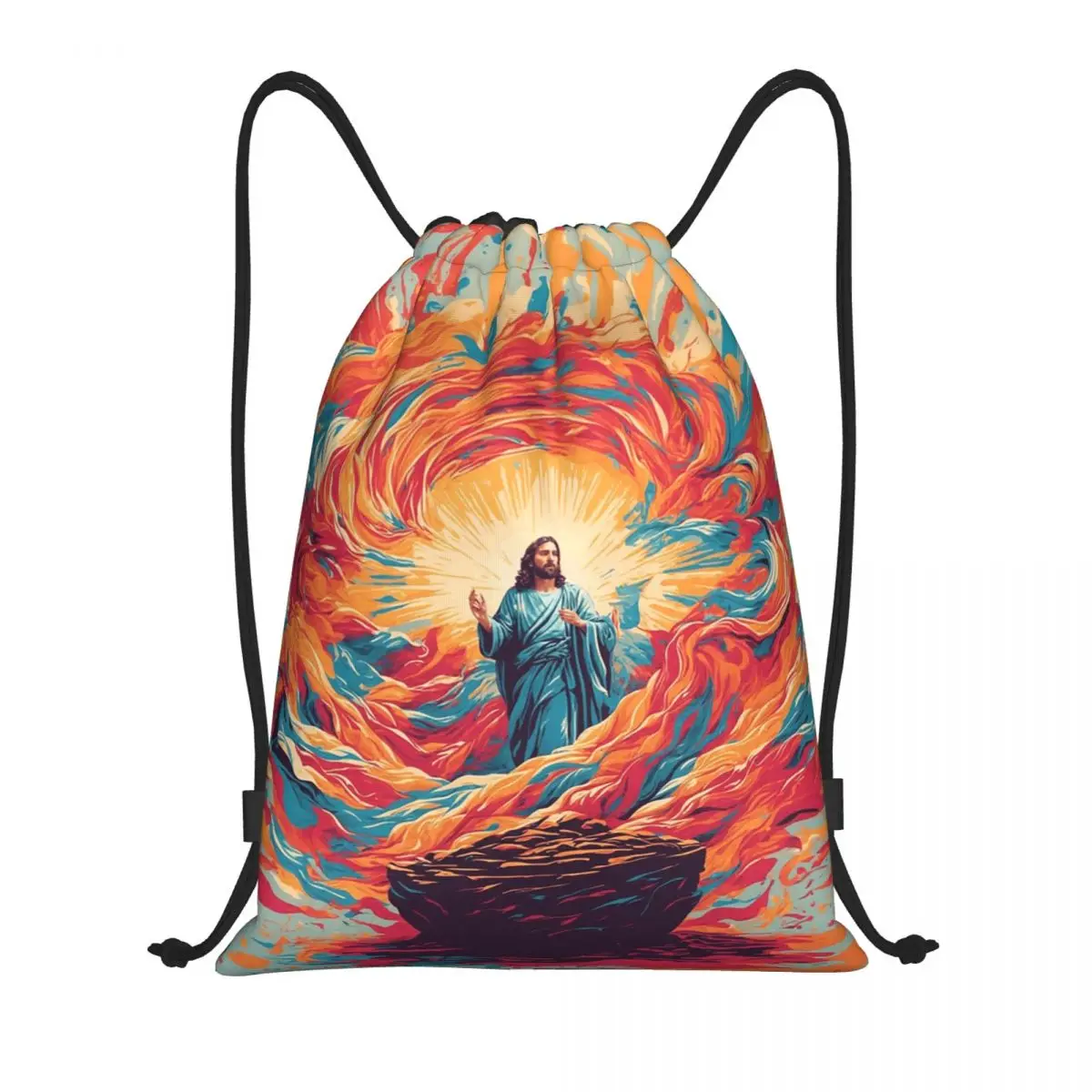 

Resurrected Jesus Jesus Biblical References Backpacks Casual Drawstring Bags Sports Bag Book Bags for Travel Students
